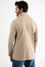 Bej Dik Yaka Safari Erkek Ceket - Görsel 4
