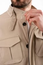 Bej Dik Yaka Safari Erkek Ceket - Görsel 5