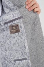 Gri Çizgi Dokulu Slim Fit Ceket - Görsel 3