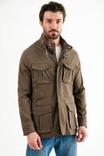 Haki Dik Yaka Safari Erkek Ceket - Görsel 2