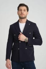 Siyah Kruvaze Ceket - Görsel 4