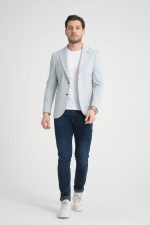 Mavi Dokulu Blazer Ceket