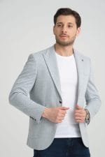 Mavi Dokulu Blazer Ceket - Görsel 3