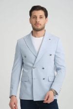 Mavi Kruvaze Ceket - Görsel 3