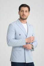 Mavi Kruvaze Ceket - Görsel 4