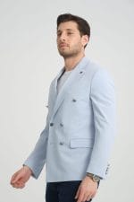 Mavi Kruvaze Ceket - Görsel 5