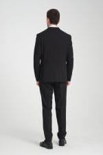Siyah Modern Fit Yelekli Takım Elbise - Görsel 3