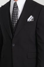 Siyah Modern Fit Yelekli Takım Elbise - Görsel 5