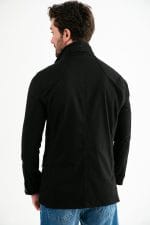 Siyah Dik Yaka Safari Erkek Ceket - Görsel 4