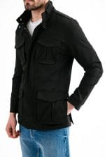 Siyah Dik Yaka Safari Erkek Ceket - Görsel 3