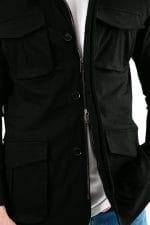 Siyah Dik Yaka Safari Erkek Ceket - Görsel 6