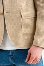 Hakim Yaka Krem Slim Fit Ceket - Görsel 5