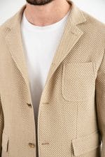 Hakim Yaka Krem Slim Fit Ceket - Görsel 4
