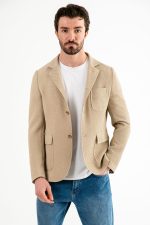 Hakim Yaka Krem Slim Fit Ceket