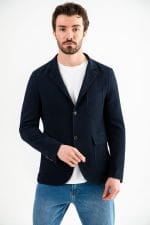 Hakim Yaka Lacivert Slim Fit Ceket - Görsel 2