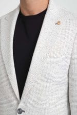 Beyaz Kırçıllı Blazer Ceket - Görsel 2
