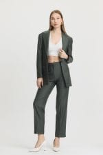 Haki Renk Cep Detaylı Takım Elbise - Görsel 2