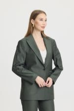 Haki Renk Cep Detaylı Takım Elbise - Görsel 4