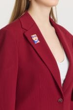 Kırmızı Çift Düğme Kapama Blazer Ceket - Görsel 5