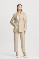 Krem Cep Detaylı Takım Elbise - Görsel 4