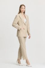 Krem Cep Detaylı Takım Elbise - Görsel 5