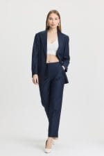 Lacivert Cep Detaylı Takım Elbise