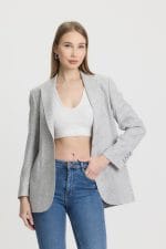 Lacivert Dikiş Detaylı Blazer Ceket - Görsel 3