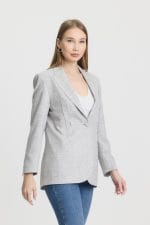 Lacivert Dikiş Detaylı Blazer Ceket - Görsel 5
