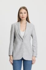 Lacivert Dikiş Detaylı Blazer Ceket - Görsel 4