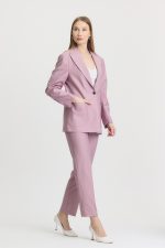 Lila Cep Detaylı Takım Elbise - Görsel 4