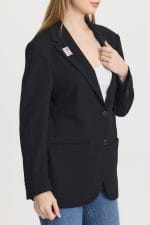Siyah Çift Düğme Kapama Blazer Ceket - Görsel 7