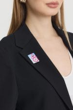 Siyah Çift Düğme Kapama Blazer Ceket - Görsel 8