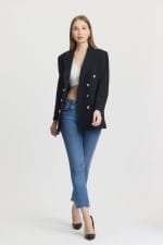 Siyah Kruvaze Ceket - Görsel 2