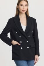 Siyah Kruvaze Ceket - Görsel 6