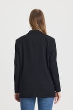 Siyah Kruvaze Ceket - Görsel 7