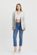 Taş Rengi Düğme Detaylı Blazer Ceket