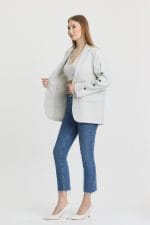 Taş Rengi Düğme Detaylı Blazer Ceket - Görsel 2
