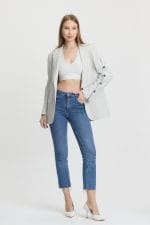 Taş Rengi Düğme Detaylı Blazer Ceket - Görsel 3