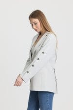 Taş Rengi Düğme Detaylı Blazer Ceket - Görsel 5