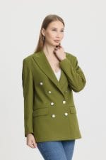 Yeşil Kruvaze Ceket - Görsel 5