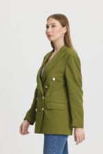 Yeşil Kruvaze Ceket - Görsel 6