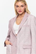 Bordo Çift Düğme Kapamalı Cep Detaylı Blazer Ceket - Görsel 6