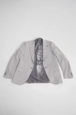 Gofre Desen Gri Slim Fit Torba Cep Sivri Yaka Blazer Ceket - Görsel 8